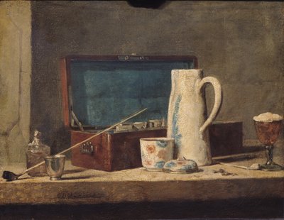 Stillleben mit Pfeifen und Trinkglas von Jean Baptiste Simeon Chardin